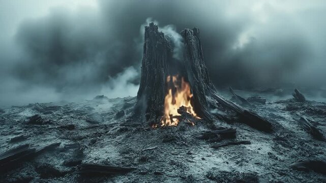 a forest devastated by a forest fire