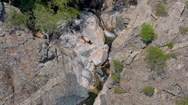 Aerial View of Fonias Gorge and Waterfalls on Samothraki Island