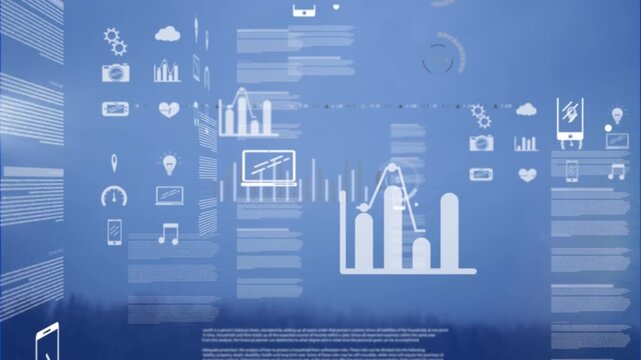 Animation of data processing over forest