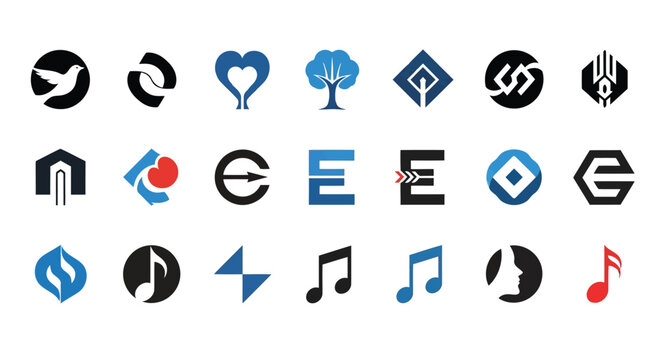 Collection of icons representing various themes and functionalities in a modern design style