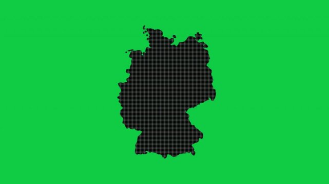 Germany black cells effect map pop animation green background