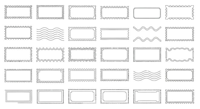 Collection of various graphical waveform and signal patterns on rectangular grids