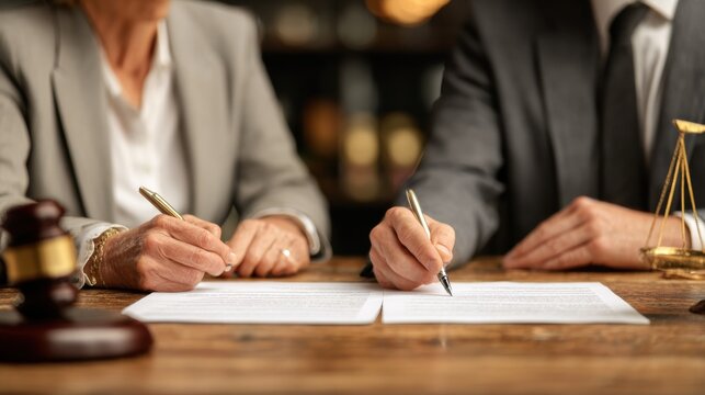 Consultation Between Journalist and Attorney on First Amendment Issues in Press Freedom Case in Modern Office Setting