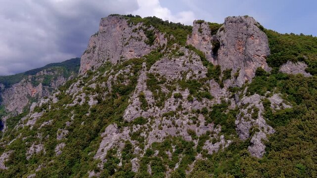 Aerial View of the Mountain Slopes and Valleys of Mount Olympus