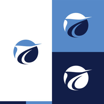 abstract silhouette marlin fish logo