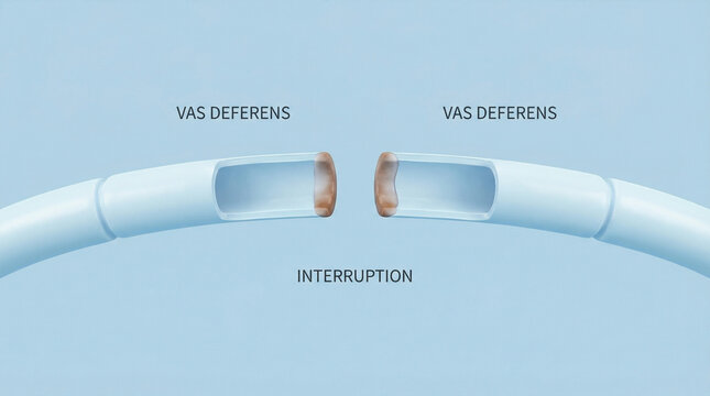 Vas Deferens Interruption Male Sterilization Vasectomy 3D Illustration