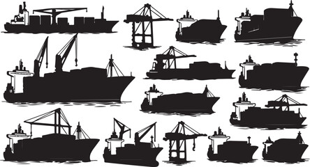Vintage sail ship icon set. Vector illustration. © Israt
