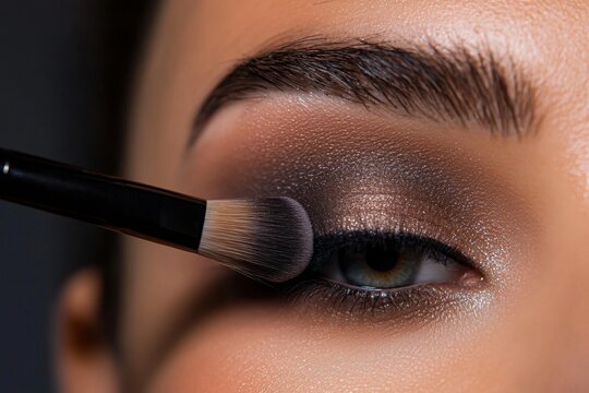 Dramatic cut crease eyeshadow tutorial deep smoky eye makeup application close up