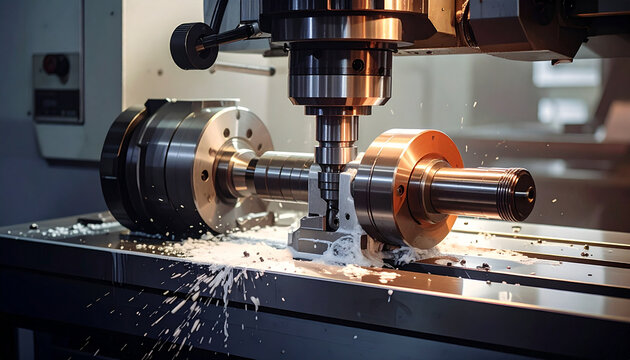 Industrial Cnc Milling Machine Cutting Metal Workpiece
