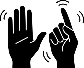 Obraz premium Counting Gesture in Brazilian Sign Language Minimalist Illustration