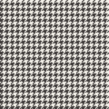Seamless pattern with off-white and charcoal houndstooth weave texture