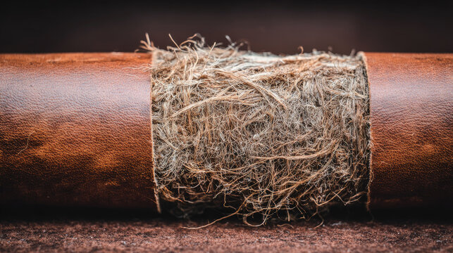 Pineapple leather textile texture shown in close up with natural fiber detail and brown surface highlighting sustainable material innovation