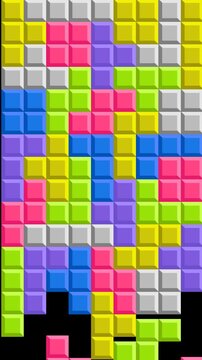 Vertical retro tetris game falling blocks transition overlay. Colorful 8-bit brick wipe reveal stinger and video editing effect animation. Nostalgic vintage video game motion graphic template. Alpha
