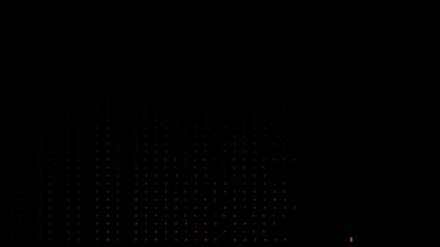 Dark futuristic background with tiny moving dots and lines creating a datastream effect on a black screen with a subtle grid pattern.