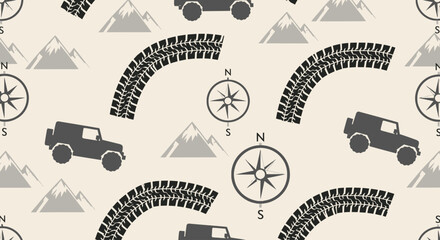 Black jeep on beige background. © AAS CREATIVE