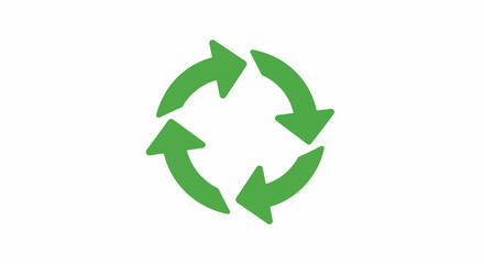 Obraz premium Green Recycling Symbol With Three Arrows Circular Motion