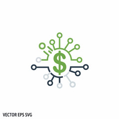 Obraz premium Financial network concept with dollar sign and connections