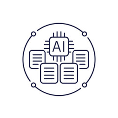 AI-generated data icon in line design