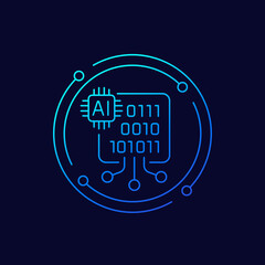 AI-generated data icon, linear design