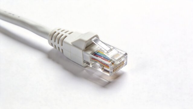 Closeup of an Ethernet cable connector