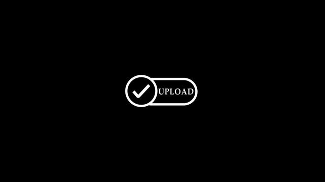 White Check Mark Inside Circle with U Letter on Black Background tick correct