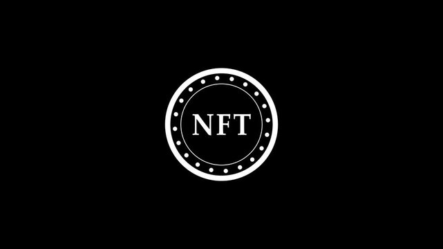 Monochrome circular logo with NF initials on a black background monogram