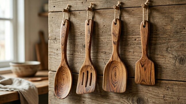 Hand-Carved Sunda Spatula Set Batter-Kissed Wood Grains