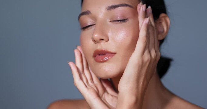 Luxury Skincare Campaign Model with Flawless Skin in Premium Beauty