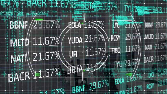 Animation of financial data processing over diagrams