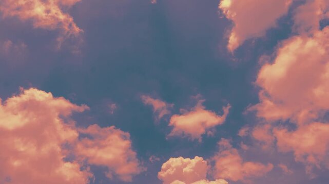 Time Lapse Surreal Footage of Dreamy Pink Clouds Reflected with Sunset Afterglow