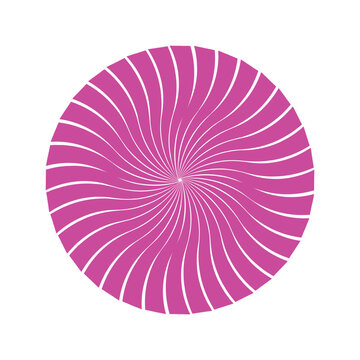 This image is a circular, pink and white hypnotic spiral design often referred to as "Discordia". 