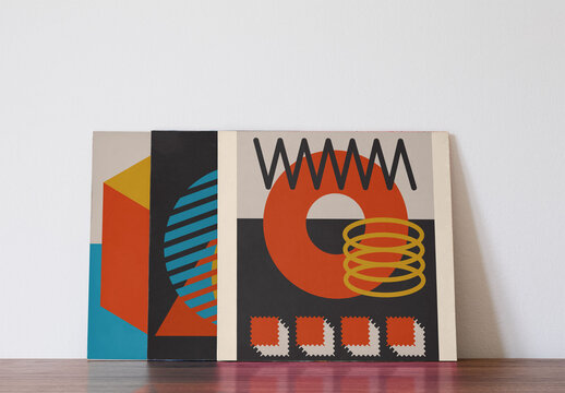 Mockup of Two Vinyl Jackets or covers