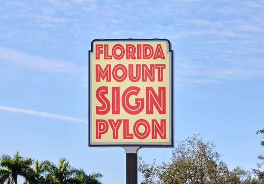 Mockup Sign in Florida With Blue Sky.