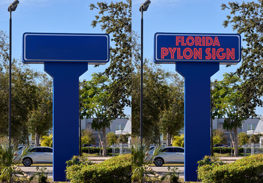 Blue Sign Mockup in Florida