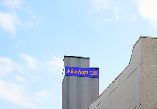 Mockup of Building Facade With Signage