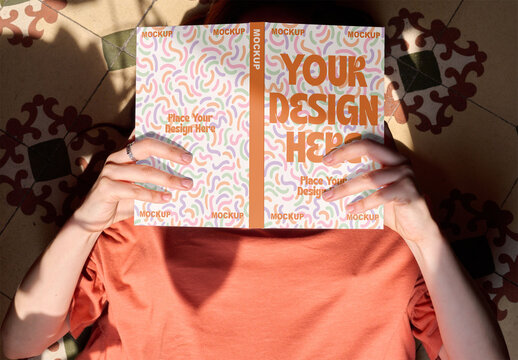 Mockup of a Book Held by Hands. Front and back cover