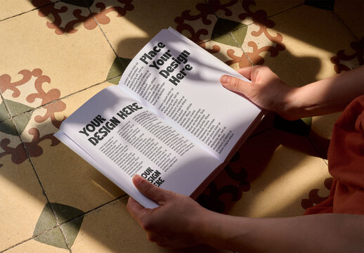Open Book Mockup With Two Pages Shown