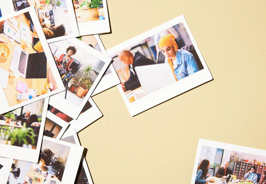 Several polaroids Mockup