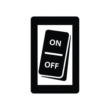 Vector illustration of a simple black on off switch button