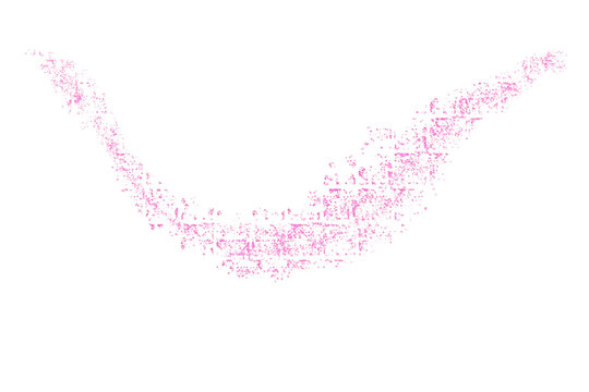 Bright Pink Sparkling Curve on Transparent Background