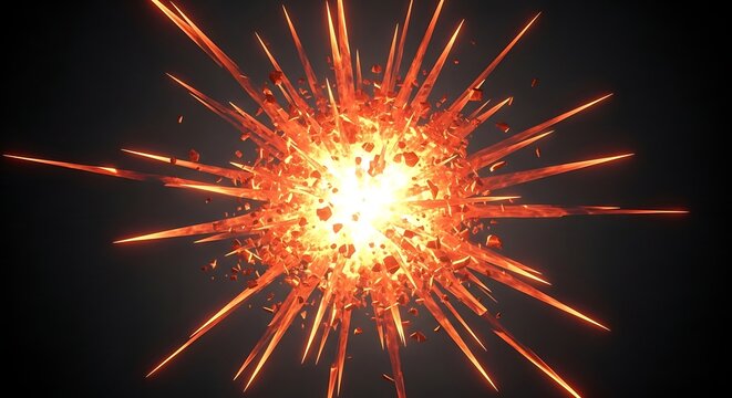 Vibrant Orange Explosion of Light Energy.