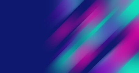 Obraz premium Modern, dynamic neon background set with varied blurred movement and radiant beams in deep blue, purple, fuchsia, and teal. Ideal for banners, presentations with ample copy space