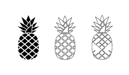 Fototapeta premium Strawberry icon flat vector berry fruit symbol set