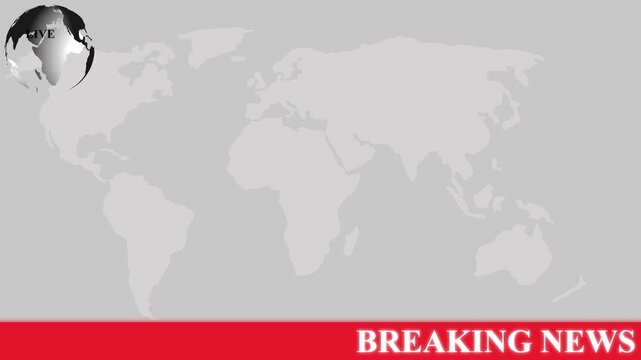 Breaking news lower third 3rd chyron 3rd loop 4k. TV broadcast style animation for breaking news or live updates, News lower third background overlay template animation with alpha channel