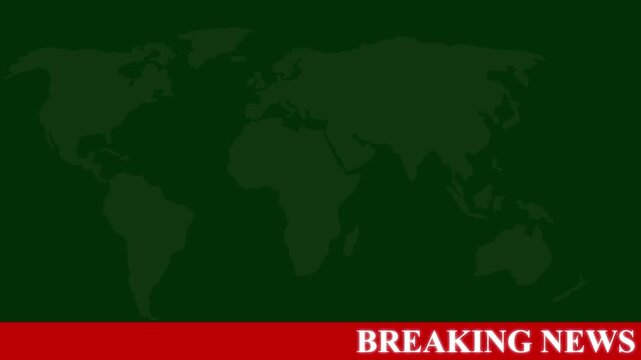 Breaking news lower third 3rd chyron 3rd loop 4k. TV broadcast style animation for breaking news or live updates, News lower third background overlay template animation with alpha channel