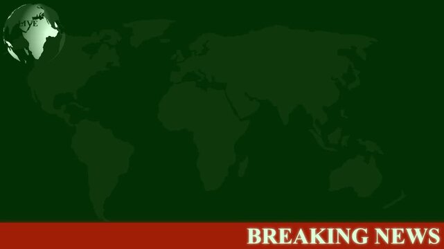 Breaking news lower third 3rd chyron 3rd loop 4k. TV broadcast style animation for breaking news or live updates, News lower third background overlay template animation with alpha channel