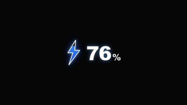 Digital charging progress bar animation with modern user interface design. Clean and minimal loading concept ideal for apps, technology presentations, dashboards and futuristic UI visuals.