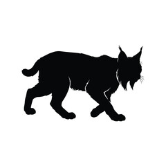 Black silhouette of a walking cat animal © Tanzina_Rahman