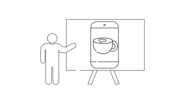 Coffee Presentation - A Simple Line Drawing Animation.