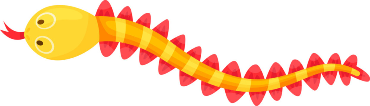 Colorful cartoon snake like worm illustration